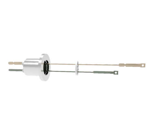 Thermocouple, Type C, 1 Pair in a KF16 ISO Quick Flange, With Spade Plug