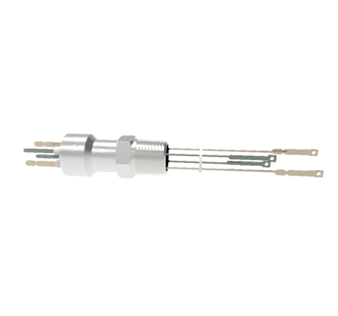 Thermocouple, Type J, 2 Pair in a NPT 1/2 Fitting, With Spade Plug