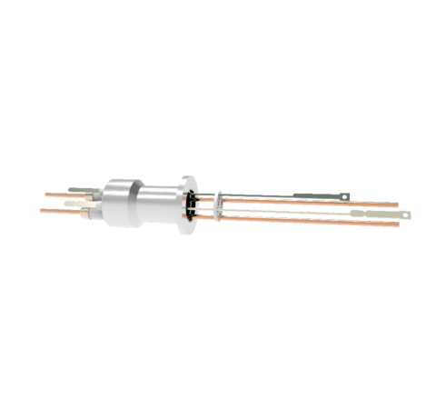 Thermocouple, Type E, 1 Pair with two 5kV, 55 Amp, Copper Conductors in KF16 flange With Spade Plug