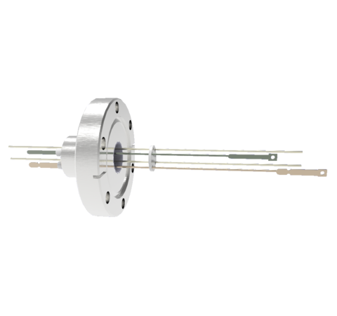 Thermocouple, Type J, 1 Pair with two 3kV, 8.2 Amp, Nickel Conductors in a CF2.75 With Spade Plug