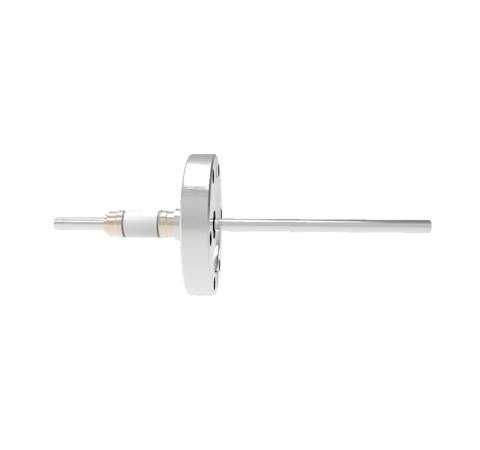 12kV Nickel Tube Feedthrough, 0.250 Inch Conductor Diameter, 1 Pin on CF2.75 Conflat Flange