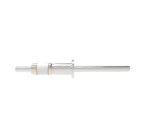 8kV Stainless Steel Tube Feedthrough, 0.375 Inch Conductor Diameter, 1 Pin on ISO KF16 Quick Flange