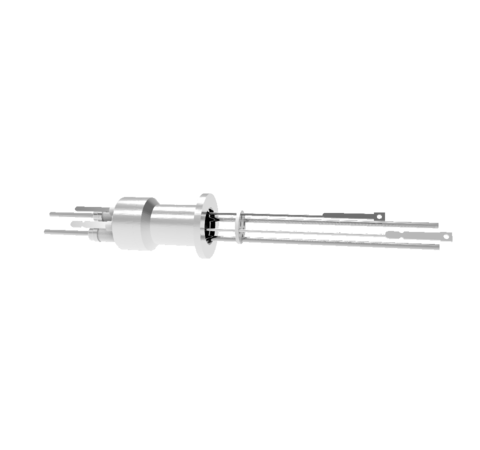 Thermocouple, Type E, 1 Pair with two 5kV, 16.5 Amp, Nickel Conductor in KF16 flange With Spade Plug