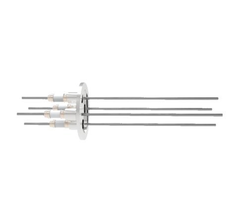 0.094 Conductor Diameter 4 Pin 5kV 28 Amp Molybdenum Conductor in a KF40