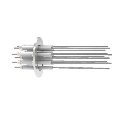 0.094 Conductor Diameter 12 Pin 20kV 28 Amp Molybdenum Conductor in a KF50