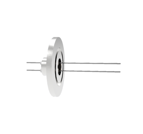 0.032 Conductor Diameter 2 Pin 2kV 8.5 Amp Molybdenum Conductor in a KF25