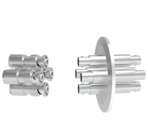 MHV Grounded Shield Recessed 5kV 3.6 Amp 4 each in a KF50 Flange With Plug