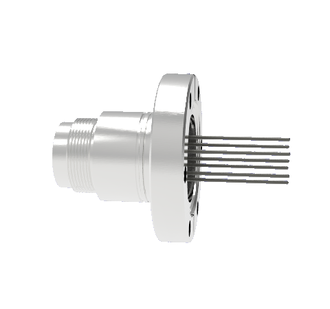 7 Pin, 12kV, 13 Amp Feedthrough, .062 Inch Diameter Molybdenum Conductors, CF2.75, Without Plug