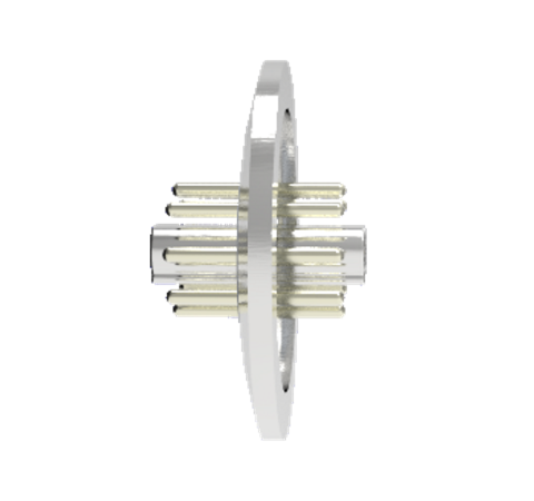 Octal Connector, 8 Pin, 350V, 5 Amp, Alumel Conductors Feedthrough in KF40 Quick Flange Without Plugs