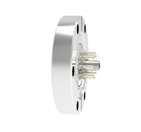 Octal Connector, 8 Pin, 350V, 5Amp, Alumel Conductors, Feedthrough in a CF2.75 Flange Without Plugs