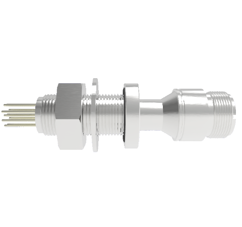 10 Pin Baseplate feedthrough 700V 4.8 Amp 0.062 Alumel Conductor 1 inch Bolt Without Plug