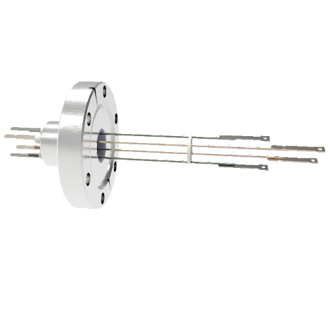 Thermocouple, Type J, 2 Pair in a CF2.75 Conflat Flange With Spade Plug