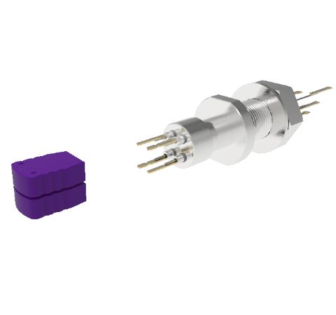 Type E 2 Pair Thermocouple Baseplate Feedthrough 1 inch Bolt With Spade Plug