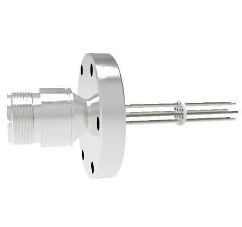 6 Pin 5015 Style Circular Connector, 700V, 4.8 Amp, Alumel Conductors in CF2.75 Flange Without Plug