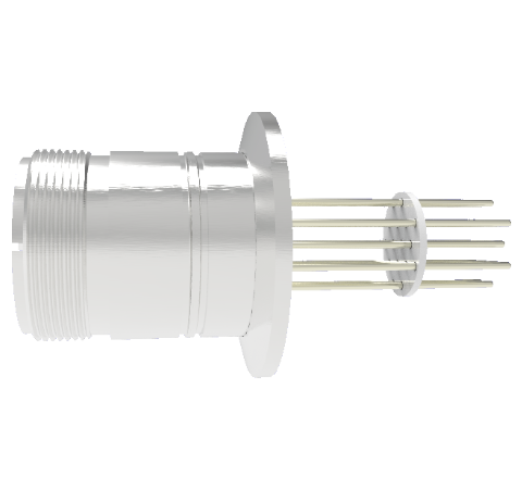 16 Pin 5015 Style Circular Connector, 700V, 4.8 Amp Alumel Conductor in ISO KF40 Flange Without Plug