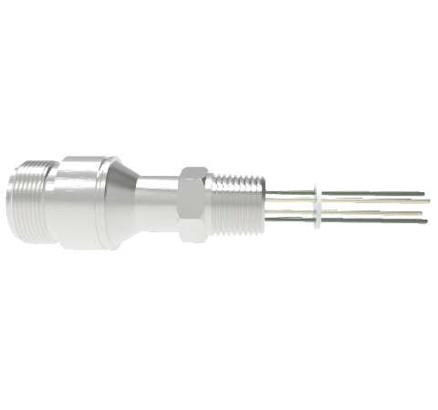 4 Pin 5015 Style Circular Connector, 700V, 4.8 Amp, Alumel Conductor in NPT 1/2 Fitting Without Plug