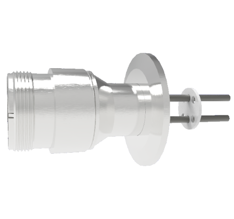 2 Pin 5015 Style Circular Connector, 700V, 46 Amp Molybdenum Conductor in KF40 Flange Without Plug