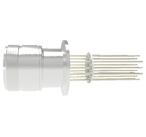 20 Pin 5015 Style Circular, 700V, 4.8 Amp, Alumel Conductors in a KF40 ISO Quick Flange Without Plug