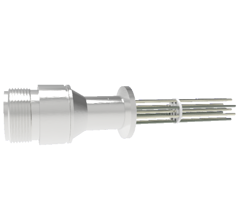 Thermocouple, Type K, 5 Pair Circular Connector in a KF16 ISO Quick Flange Without Plug