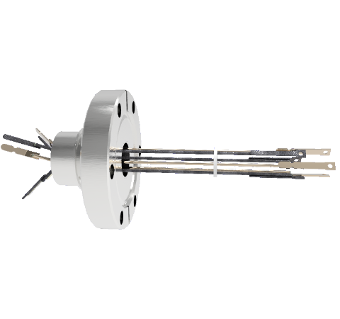 Thermocouple, Type J, 3 Pair in a CF2.75 Conflat Flange, With Spade Plug