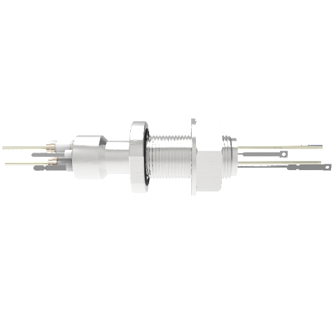 Type K 1 Pair Thermocouple Baseplate Feedthrough 5kV 55 Amp 0.094 Copper Conductor With Spade Plug