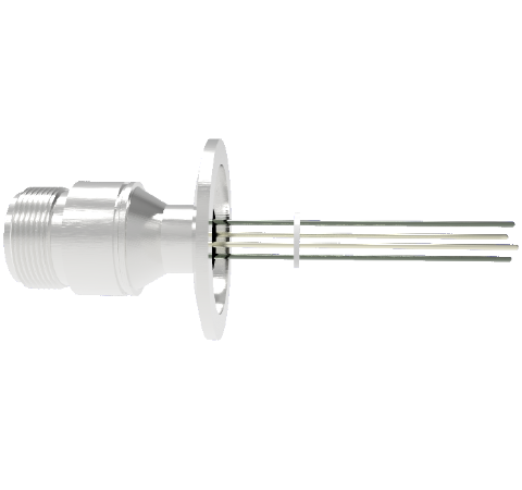 Thermocouple, Type K 2 Pair Circular Connector in a KF40 ISO Quick Flange Without Plug