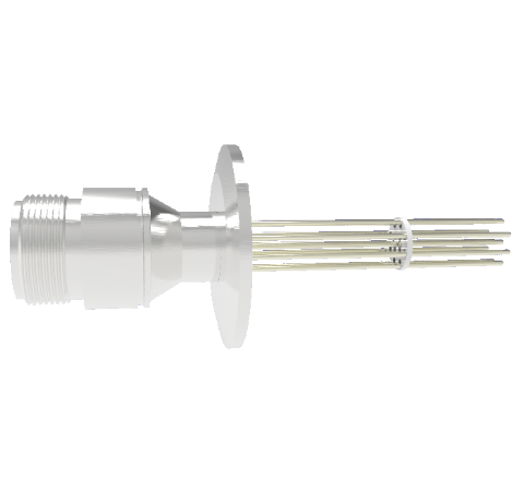 10 Pin 5015 Style Circular Connector, 700V, 4.8 Amp, Alumel Conductors in a KF40 Flange Without Plug