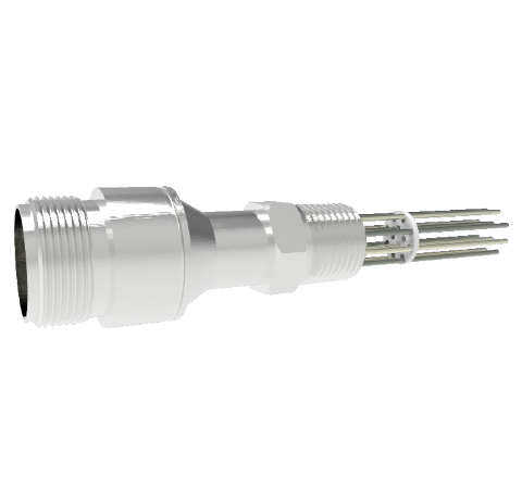 10 Pin 5015 Style Circular Connector, 700V 4.8 Amp Alumel Conductors in NPT 1/2 Fitting Without Plug