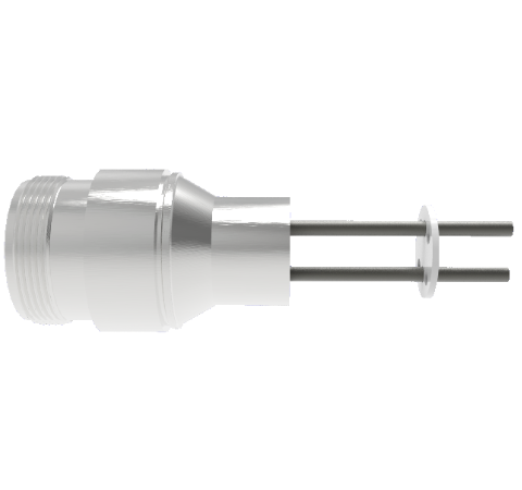 2 Pin 5015 Style Circular Connector, 700V, 46 Amp, Molybdenum Conductor in Weld Adapter Without Plug