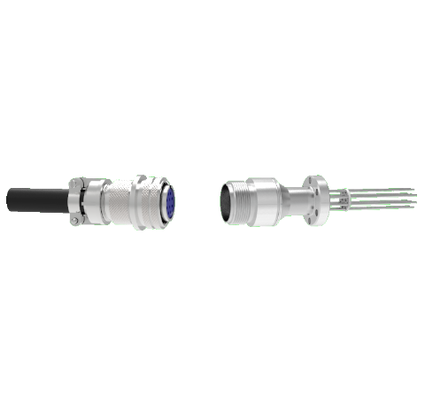 10 Pin 5015 Style Circular, 700V, 4.8 Amp, Alumel Conductors  in a CF1.33 Flange With Plug