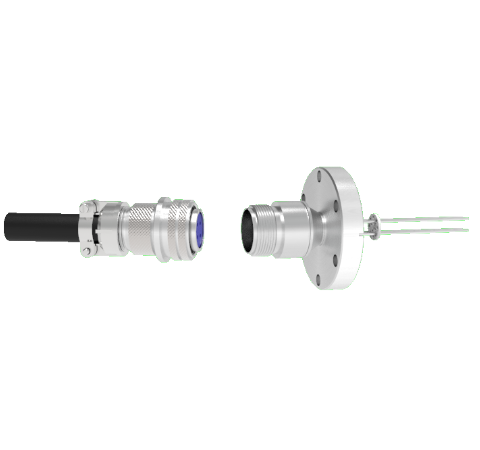 4 Pin 5015 Style Circular Connector, 700V, 4.8 Amp, Alumel Conductor in a CF2.75 Flange With Plug