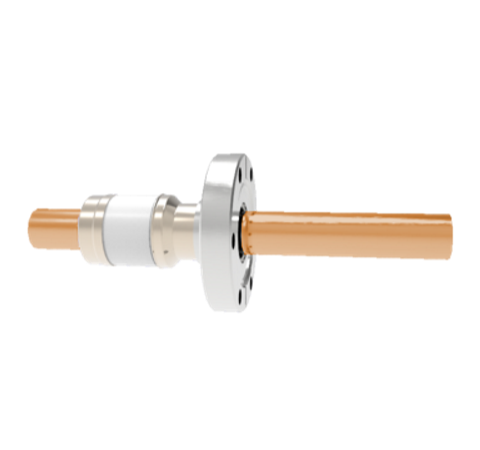 0.750 Inch Diameter 1 pin Copper Feedthrough, 8kV, 800 Amp on CF2.75 Conflat Flange