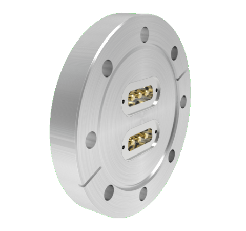 Sub D 3 Pin Power, 500V, 20 Amp, 0.142 Stn. Stl. Gold Plated Conductor, x2 in a CF4.50 Without Plugs