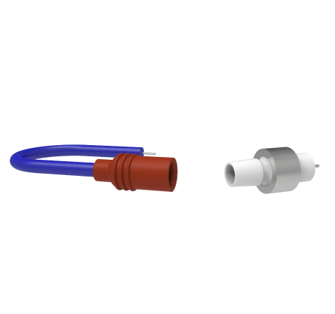 1 Pin, 15kV, 7.5 Amp Feedthrough, Gold Plated Molybdenum Conductor, Weld In With Plug