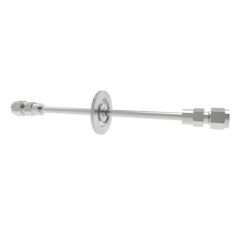 Liquid Feedthrough - 0.250 Inch Diameter 304 Stn. Stl. Tube With Swagelok Fittings in a KF25 Flange