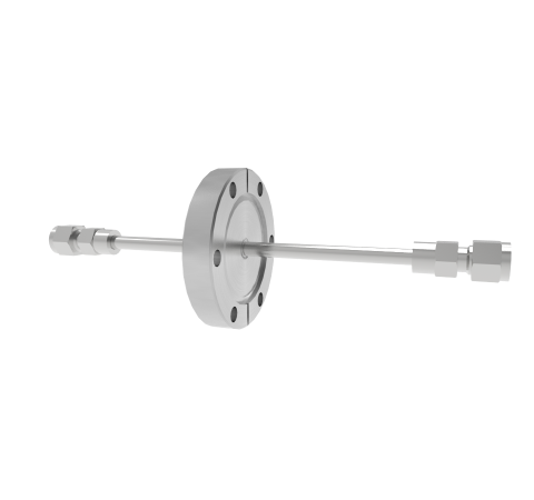 Liquid Feedthrough - 0.250 Inch Diameter Stn. Stl. Tube With Swagelok Fittings in a CF2.75 Flange