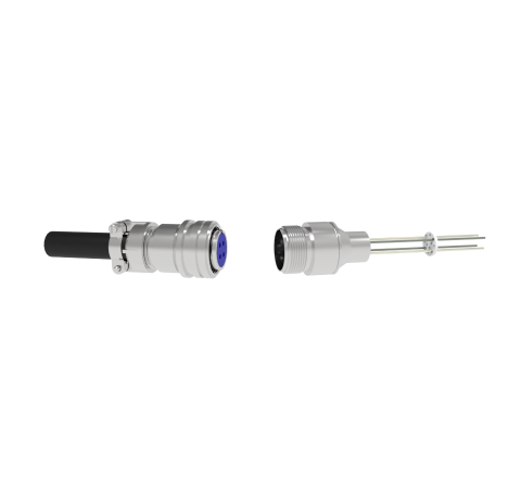 Thermocouple, Type K, 2 Pair circular connector on weld in adapter With Plug