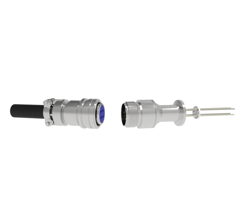 Thermocouple, Type K, 2 Pair Circular Connector in a KF16 Iso Quick Flange With Plug