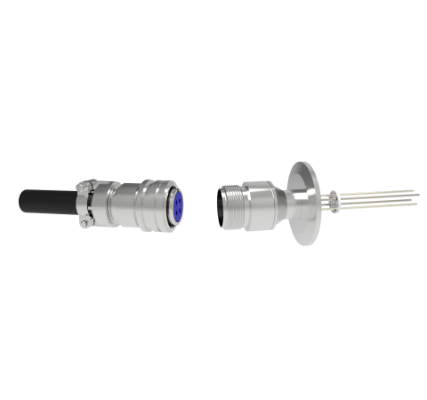 Thermocouple, Type K, 2 Pair circular connector in a KF40 Iso Quick Flange With Plug