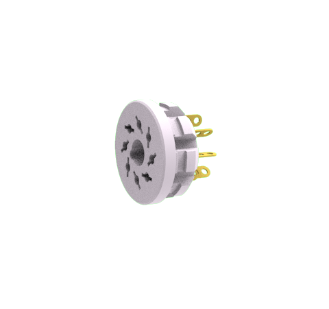 Octal Plug Vacuum Side 8 Pin, 350V, 5 Amp, Push on Multi Pin Connector, Ceramic Body, Solder Contacts