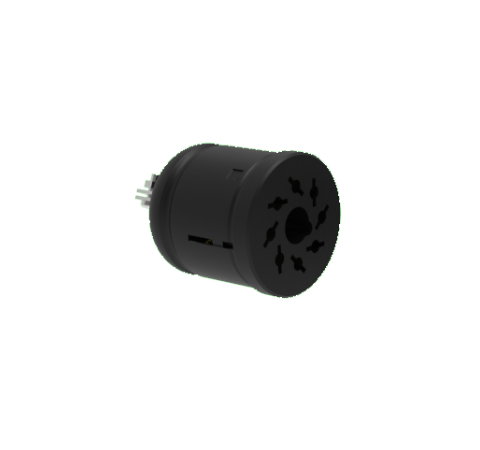 Octal Plug Air Side 8 PIN, 350V, 5 Amp, Push On Multi Pin Connector, Plastic Body with Solder Contacts