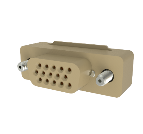 High Density Sub D Vacuum Side Plug, 15 Pin, 500V, 2 Amp, Gold Plated Crimp/Solder Contacts