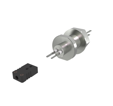 Type J 1 Pair Thermocouple Baseplate Feedthrough 1 inch Bolt With Spade Plug