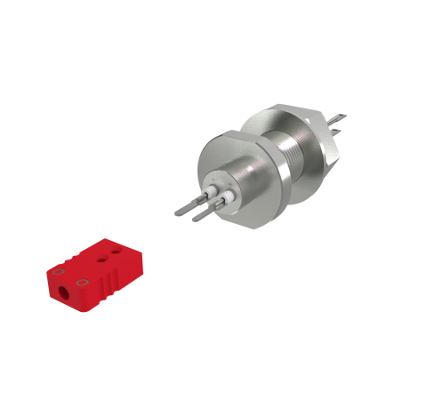 Type C 1 Pair Thermocouple Baseplate Feedthrough 1 inch Bolt With Spade Plug