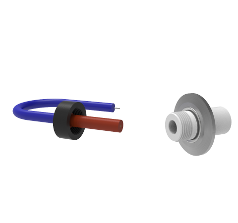 Single-Pin, 50kV, 10Amp, 0.062 Nickel-Plated Steel Conductor in a KF40 With Plug