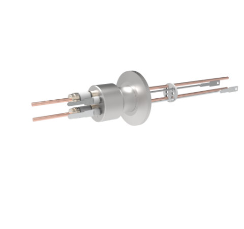 Thermocouple, Type E, 1 Pair with two 5kV, 55 Amp, Copper Conductors in KF25 Flange With Spade Plug