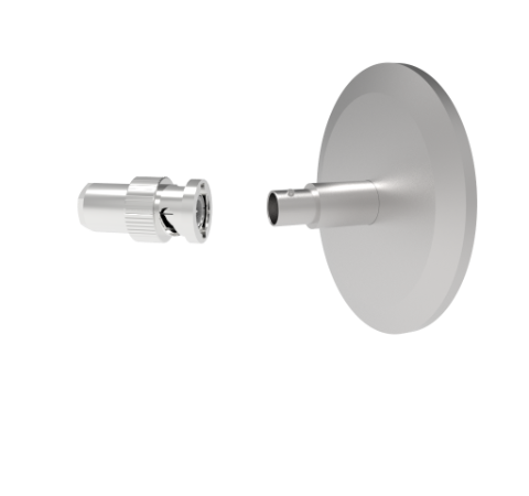 BNC Grounded Shield Recessed 500V 3.6 Amp 0.094 304 Stn. Stl. Conductor KF50 Flange With Plug