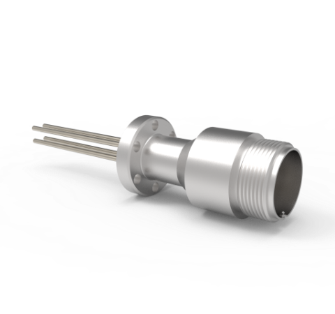 4 Pin 5015 Style Circular Connector, 700V, 16 Amp, Nickel Conductors in CF1.33 Flange Without Plug