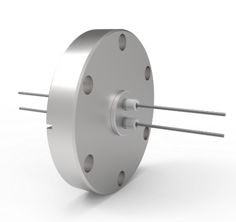 0.050 Conductor Diameter, 2-Pin, 3kV, 13.5 Amp, Molybdenum Conductors in a CF2.75 Flange