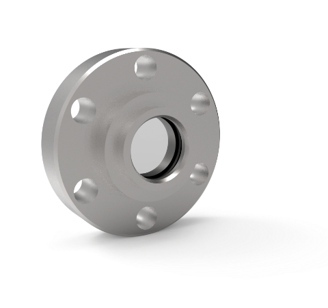 0.40 Inch View Diameter CaF2 UV Grade Window in a 304 Stn. Stl. 1.33 CF Flange